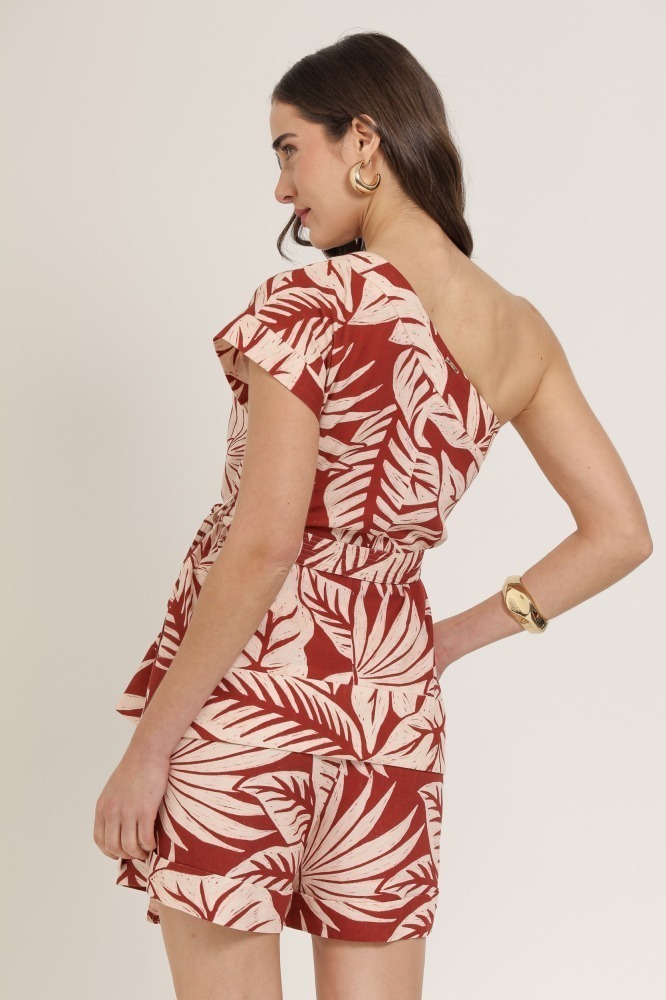 9037107 - Blusa Estampa Folhas VINHO