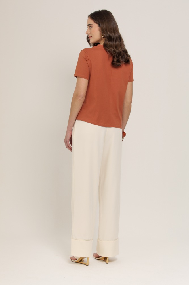9037112 - BLUSA DE MALHA COM DETALHE NA CINTURA TERRACOTA