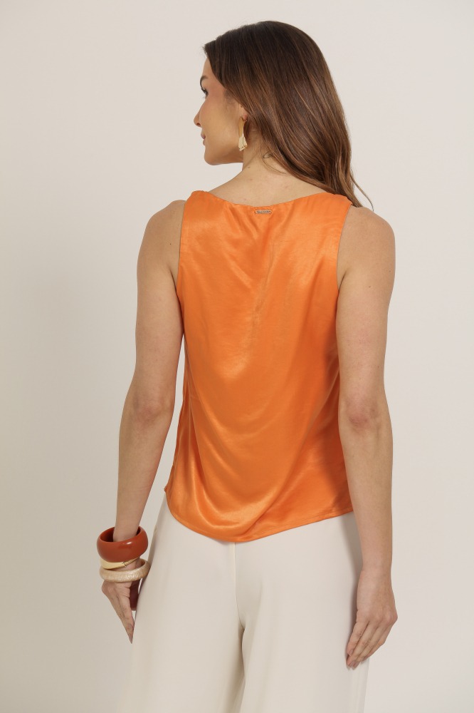 9037113 - Regata Decote V Com Detalhe Na Alça LARANJA 9037113 - Regata Decote V Com Detalhe Na Alça LARANJA