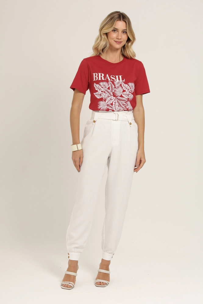 9037116 - Calça Jogger Alfaiataria Chino BRANCO
