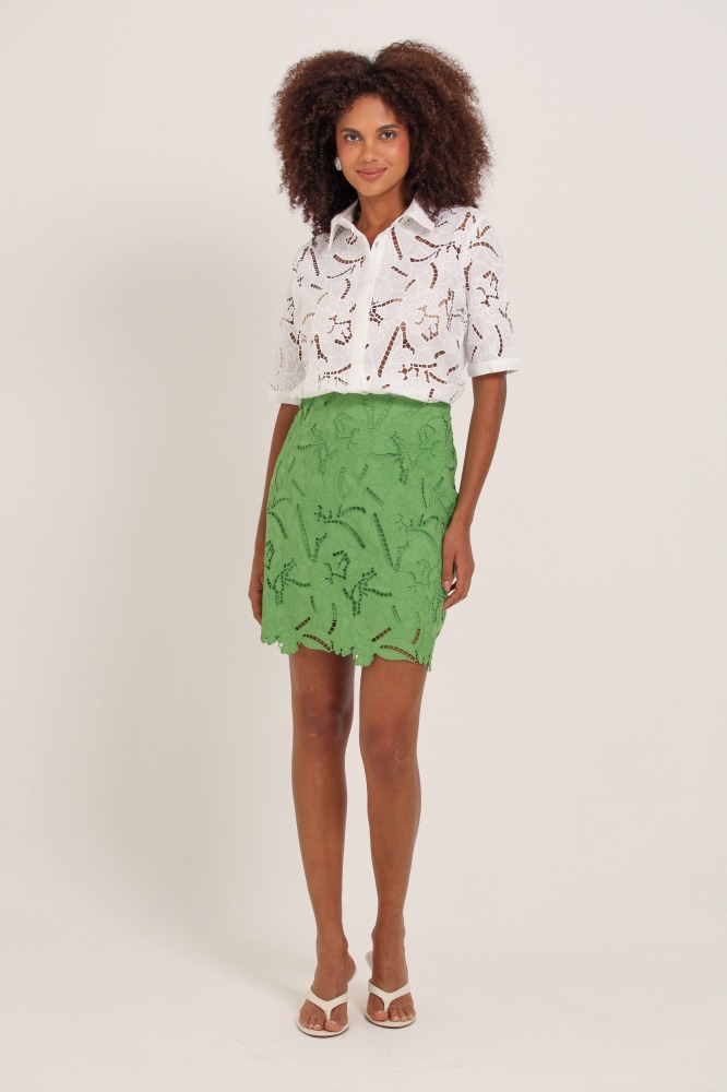 9037128 - Camisa Manga Curta Guipir OFF-WHITE