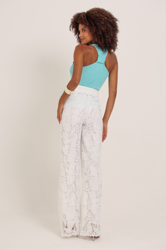 9037129 - Calça Reta Guipir OFF-WHITE 9037129 - Calça Reta Guipir OFF-WHITE