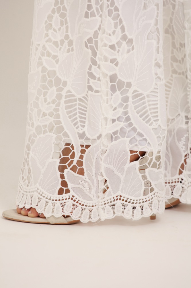 9037129 - Calça Reta Guipir OFF-WHITE 9037129 - Calça Reta Guipir OFF-WHITE