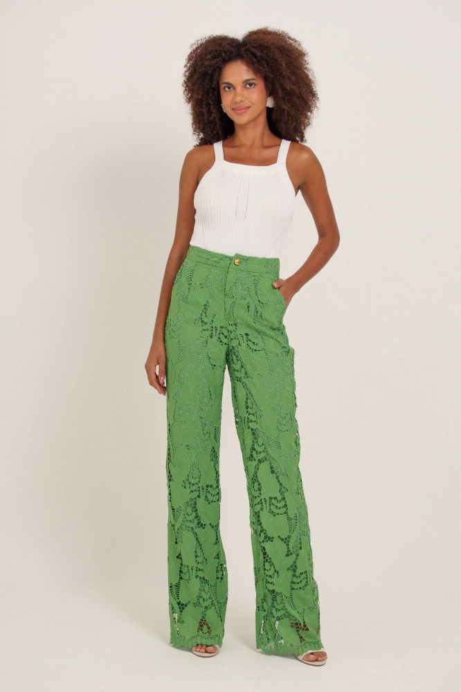9037129 - Calça Reta Guipir VERDE 9037129 - Calça Reta Guipir VERDE - Imagem 1