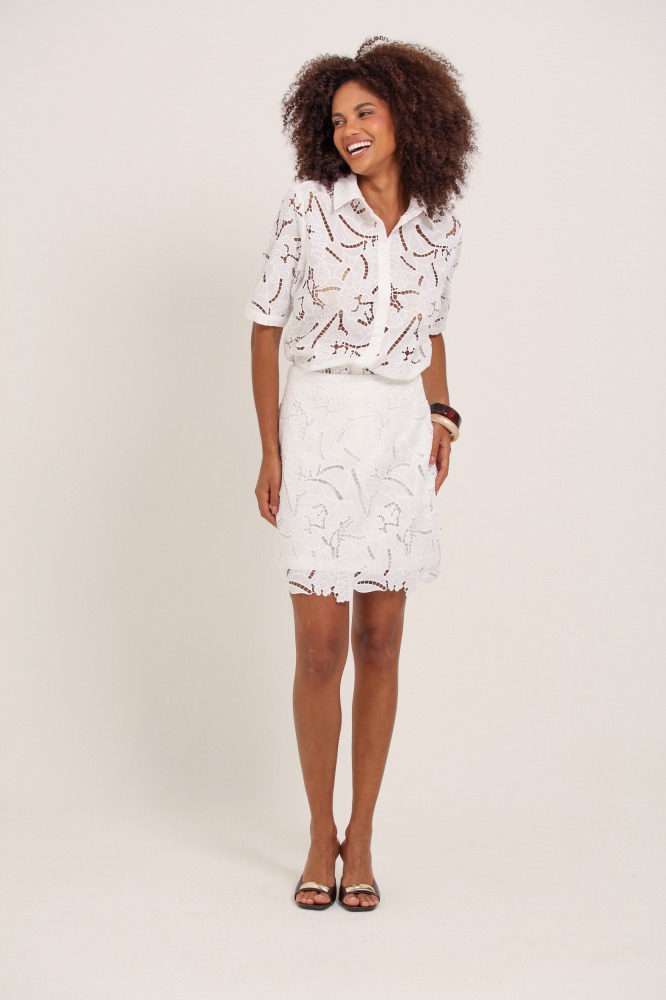 9037130 - Saia Curta Guipir OFF-WHITE 9037130 - Saia Curta Guipir OFF-WHITE