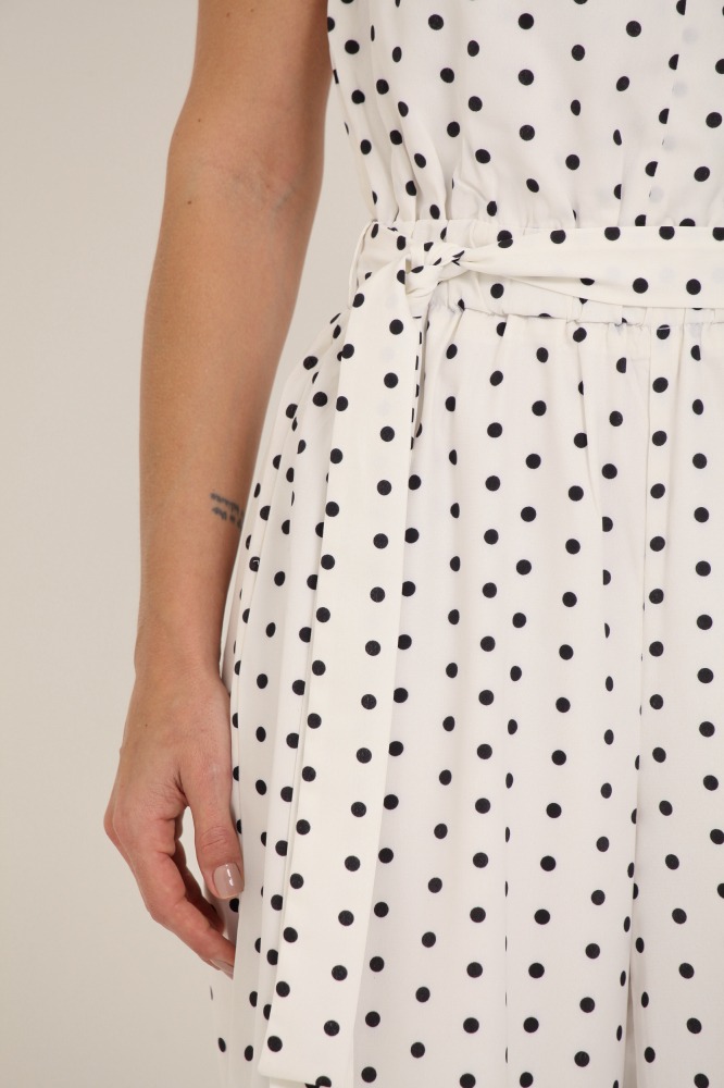 9037141 - Macacão Poá Sem Manga Com Faixa BRANCO