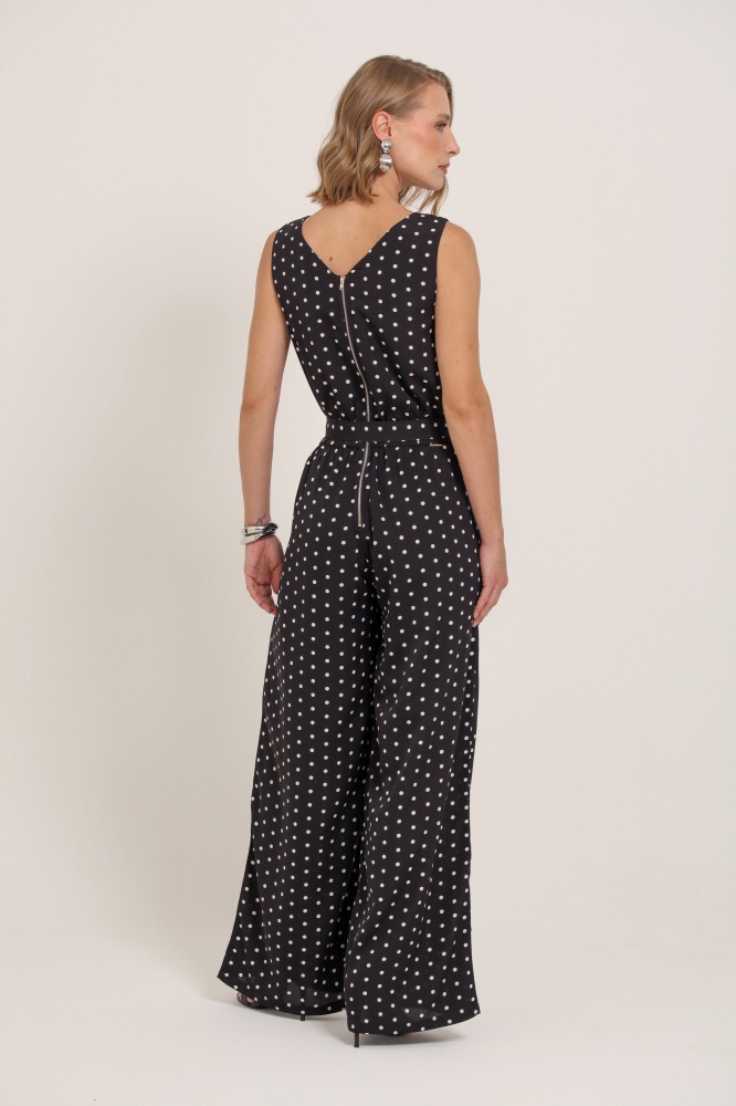 9037141 - Macacão Poá Sem Manga Com Faixa PRETO