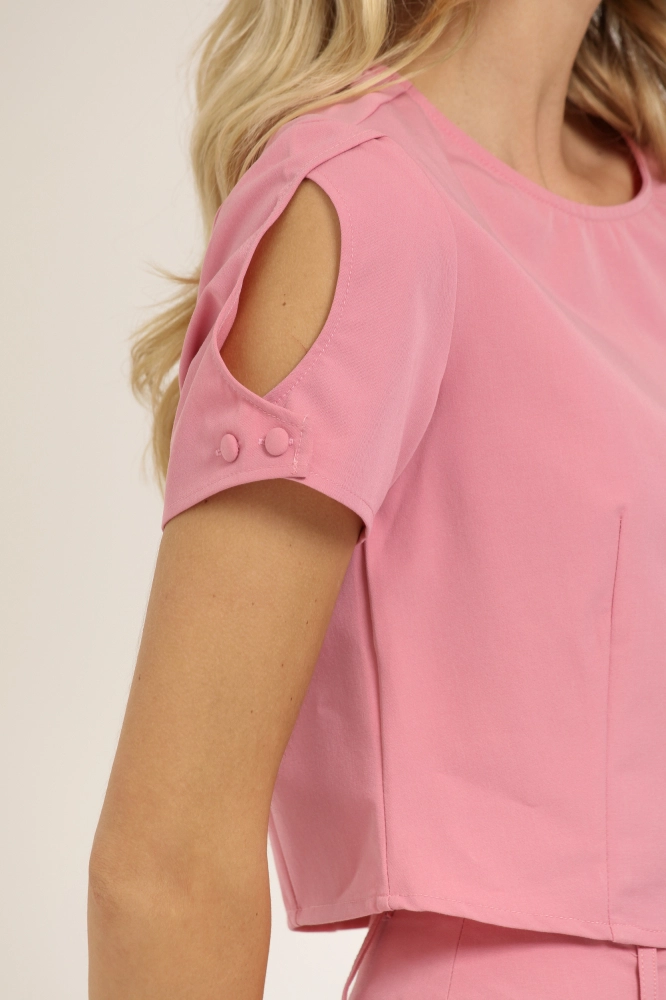 9037143 - Blusa Cropped Alfaiataria Detalhe Manga ROSA 9037143 - Blusa Cropped Alfaiataria Detalhe Manga ROSA - Imagem 2