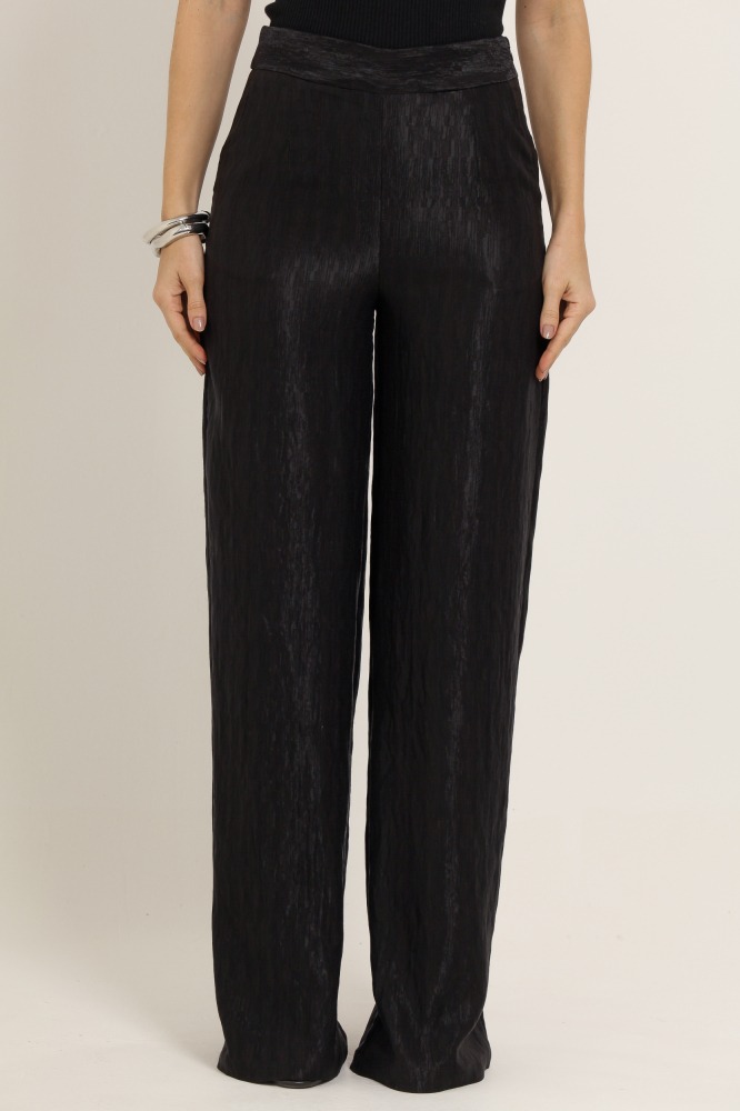 9037146 - Calça Reta Anarruga Cós Largo PRETO