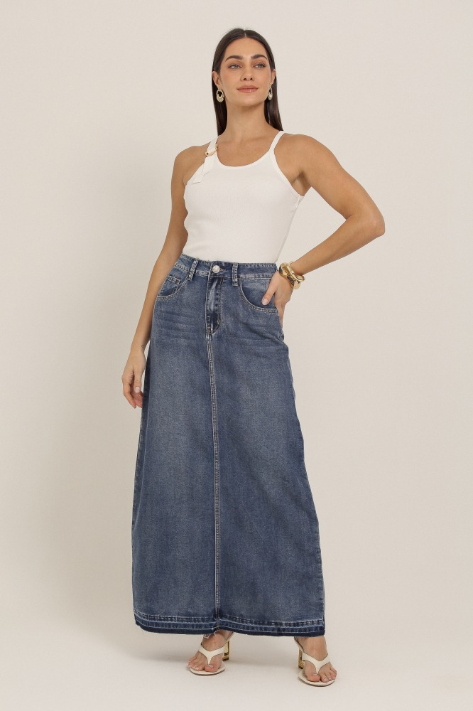 9037154 - Saia Longuete Jeans  JEANS