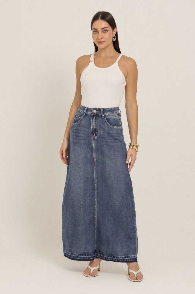 9037154 - Saia Longuete Jeans  JEANS