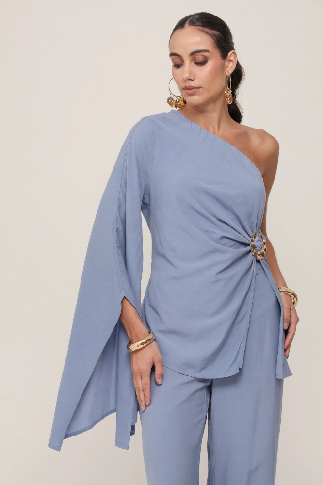9037174 - Blusa Um Ombro Só AZUL