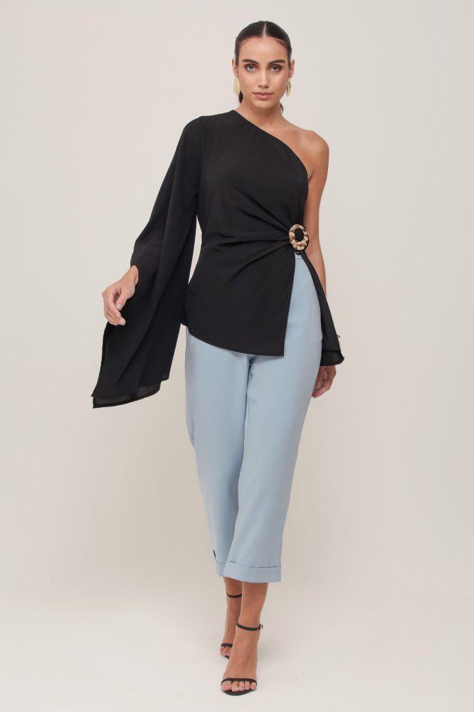 9037174 - Blusa Um Ombro Só PRETO 9037174 - Blusa Um Ombro Só PRETO
