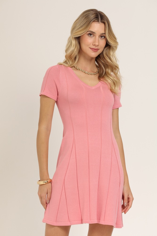 9037181 - Vestido Curto Tricô ROSA 9037181 - Vestido Curto Tricô ROSA