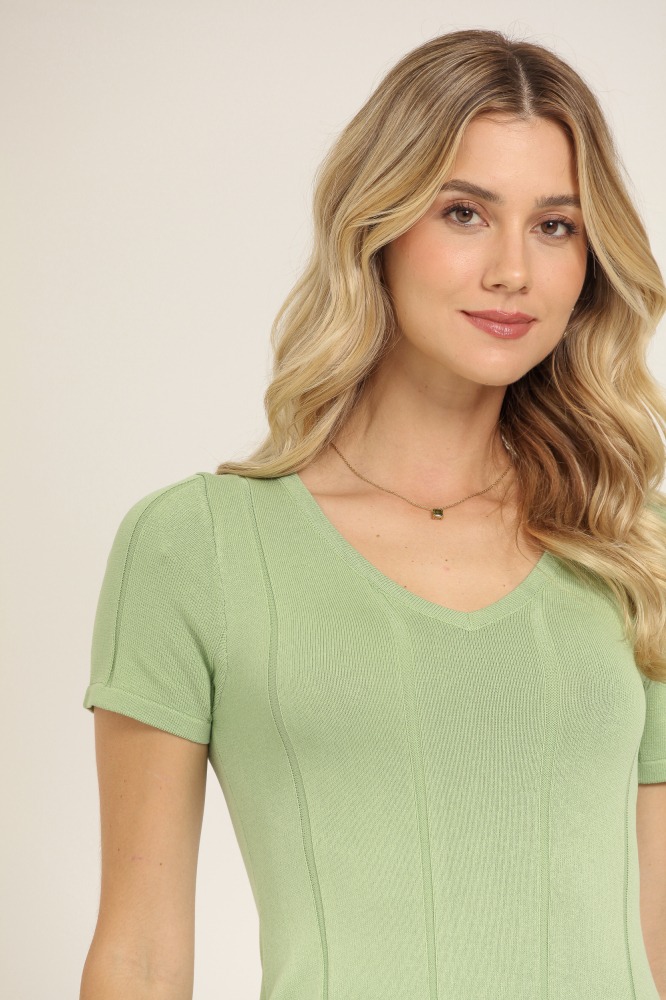 9037181 - Vestido Curto Tricô VERDE 9037181 - Vestido Curto Tricô VERDE