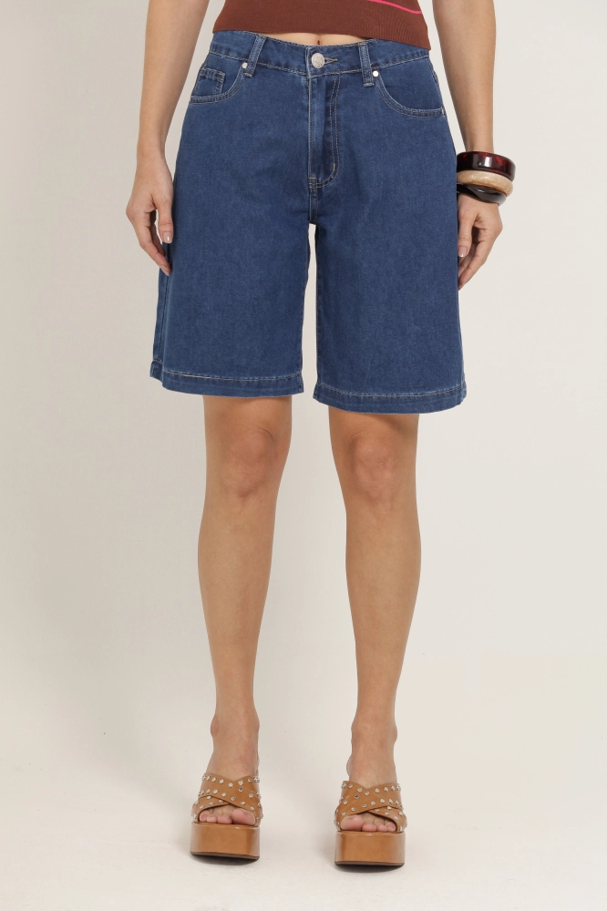 9037186 - Bermuda Jeans Cintura Alta JEANS - Imagem 2