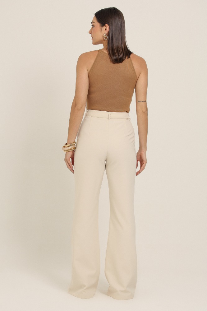 9037203 - Calça Pantalona Alfaiataria AREIA