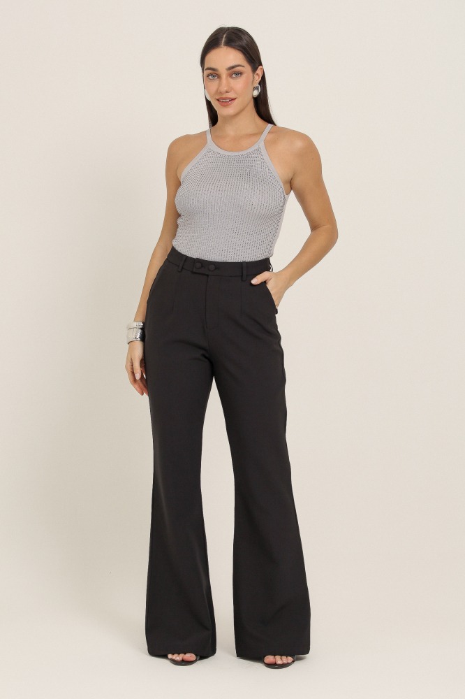 9037203 - Calça Pantalona Alfaiataria PRETO