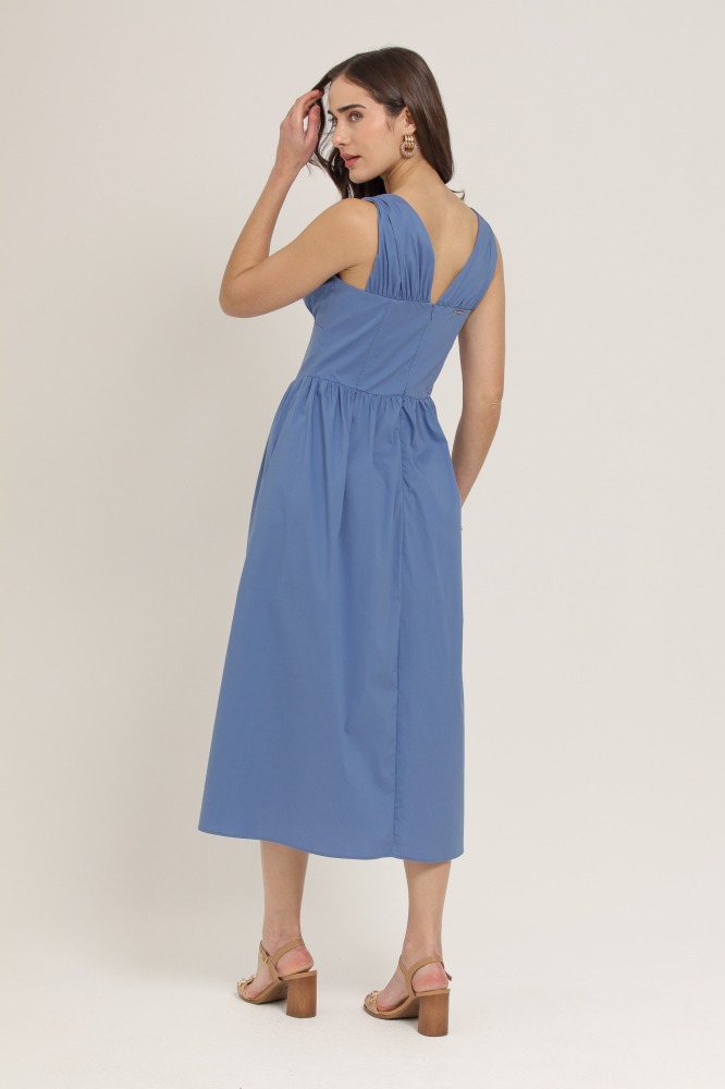 9037212 - Vestido Midi Acinturado AZUL 9037212 - Vestido Midi Acinturado AZUL