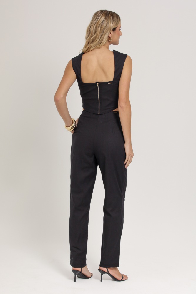 9037214 - Calça Alfaiataria Detalhe Cós PRETO 9037214 - Calça Alfaiataria Detalhe Cós PRETO