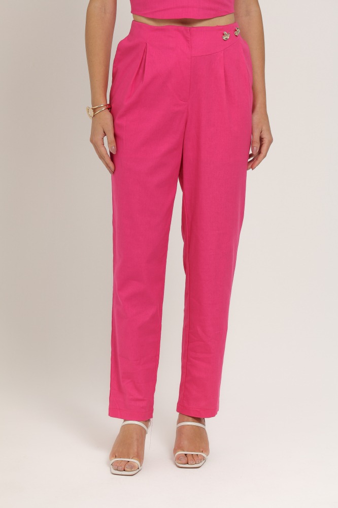 9037214 - Calça Alfaiataria Detalhe Cós  ROSA