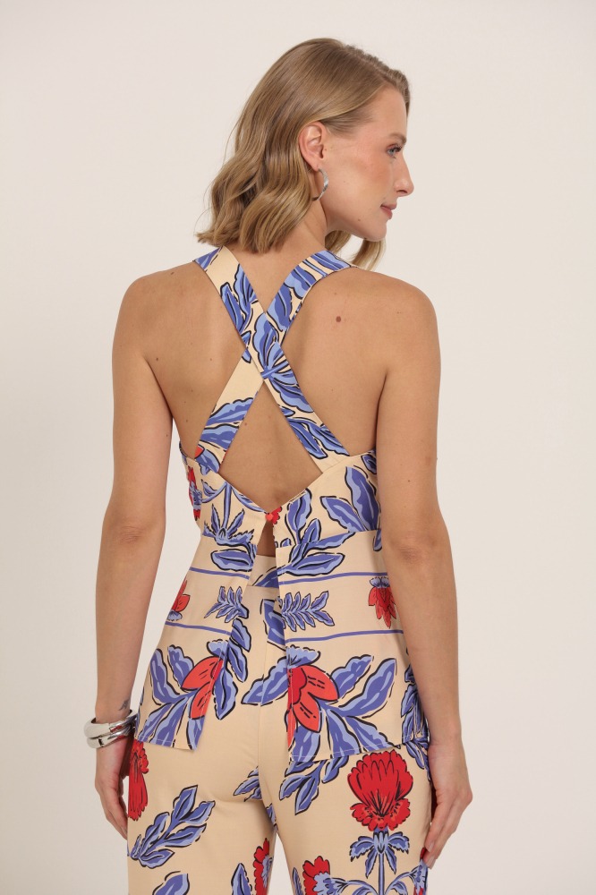 9037218 - Regata Estampa Jardins Do Sul BEGE