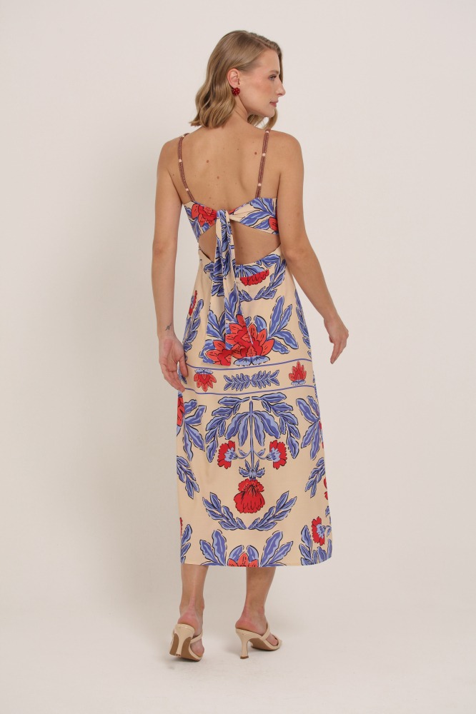 9037221 - Vestido Estampa Jardins Do Sul BEGE