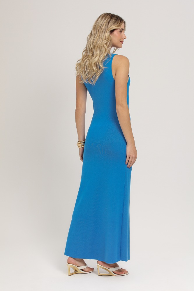 9037225 - Vestido Longo Tricot Botões AZUL 9037225 - Vestido Longo Tricot Botões AZUL