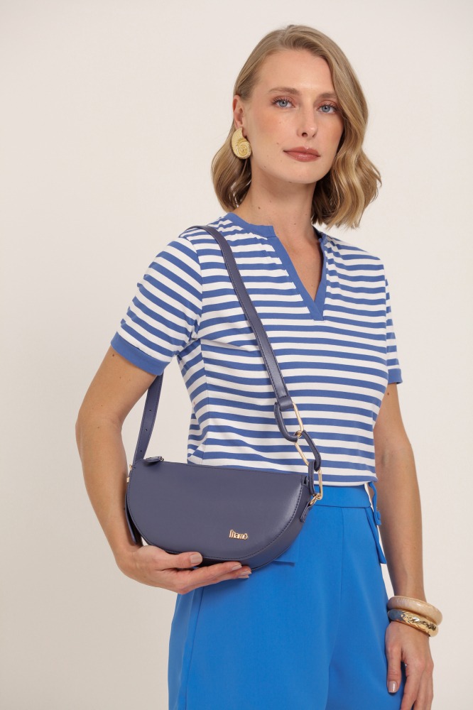 9037244 - Bolsa Tiracolo Pequena Alça Detalhe Elos AZUL 9037244 - Bolsa Tiracolo Pequena Alça Detalhe Elos AZUL