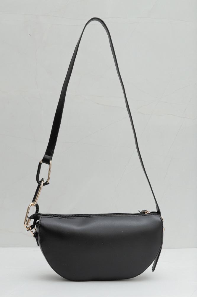 9037244 - Bolsa Tiracolo Pequena Alça Detalhe Elos PRETO