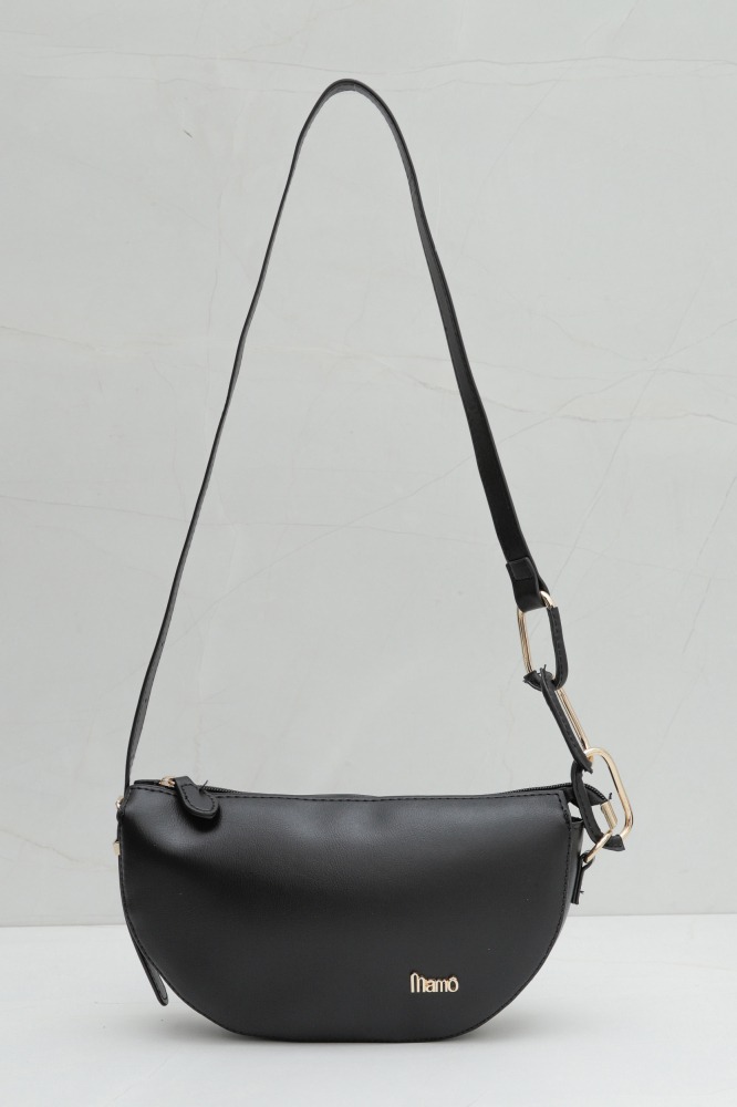 9037244 - Bolsa Tiracolo Pequena Alça Detalhe Elos PRETO