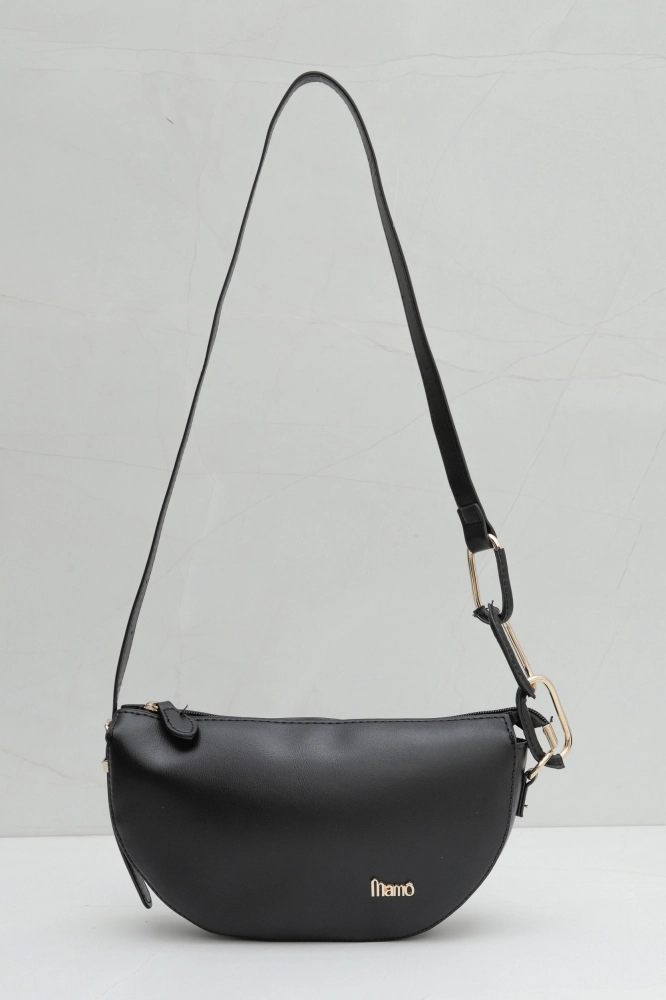 9037244 - Bolsa Tiracolo Pequena Alça Detalhe Elos PRETO