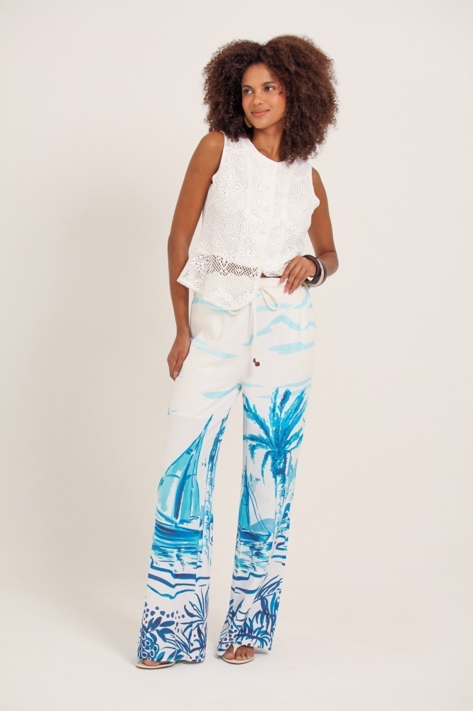 9037247 - Calça Estampa Maré Náutica BRANCO