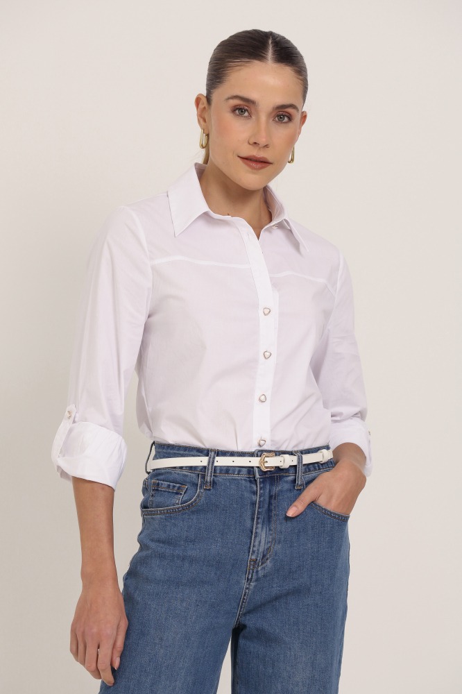 9037267 - Camisa Tricoline Manga Longa BRANCO 9037267 - Camisa Tricoline Manga Longa BRANCO
