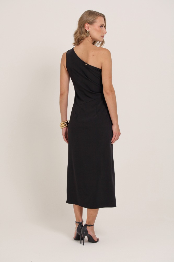 9037269 - Vestido Longo Com Recortes PRETO 9037269 - Vestido Longo Com Recortes PRETO