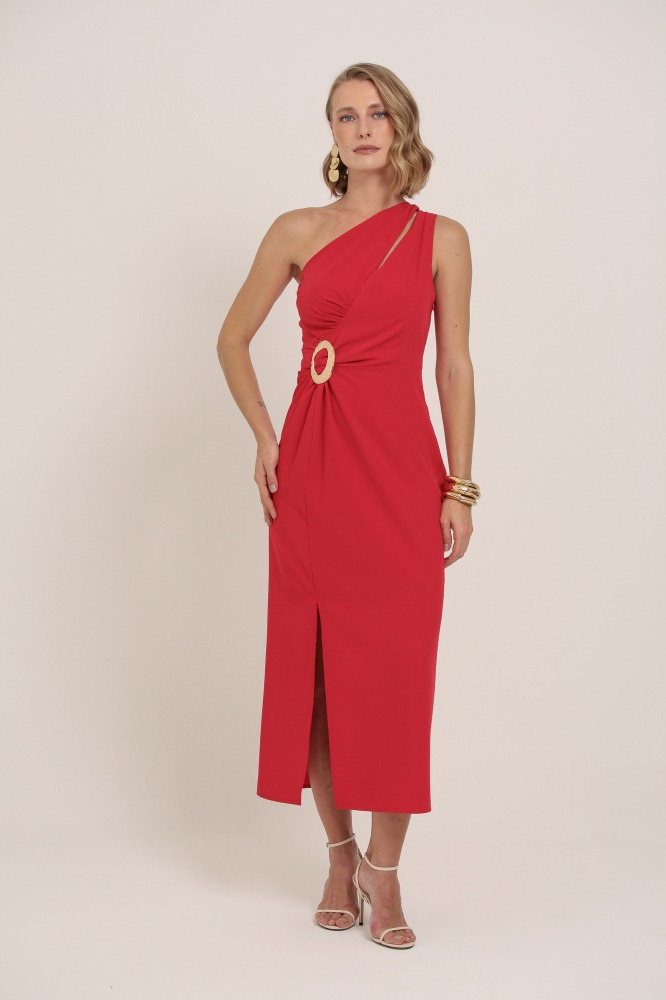 9037269 - Vestido Longo Com Recortes VERMELHO 9037269 - Vestido Longo Com Recortes VERMELHO