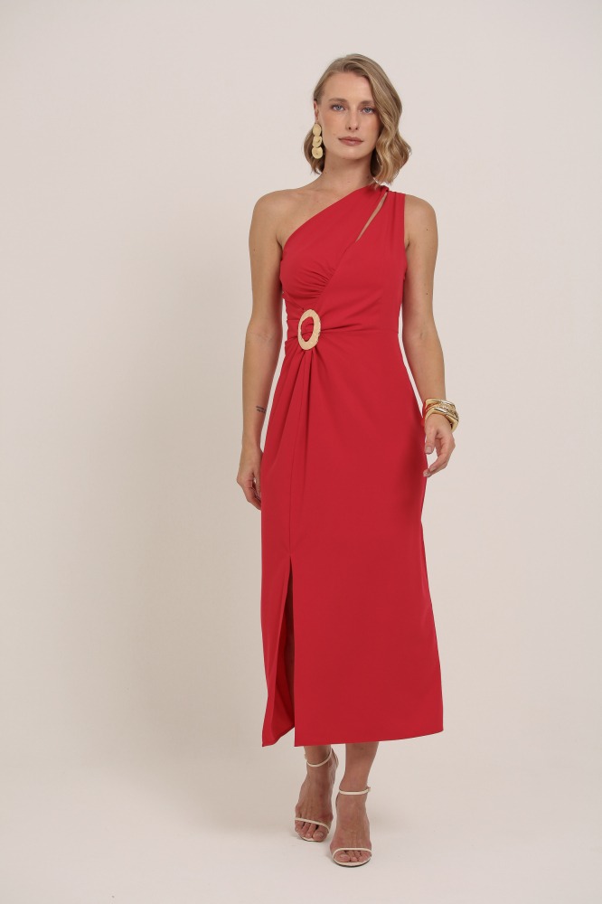 9037269 - Vestido Longo Com Recortes VERMELHO 9037269 - Vestido Longo Com Recortes VERMELHO