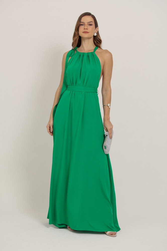 9037271 - Vestido Longo Com Amarração VERDE 