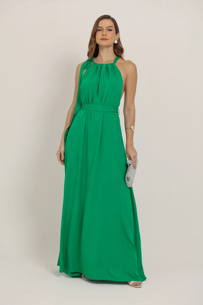 9037271 - Vestido Longo Com Amarração VERDE 