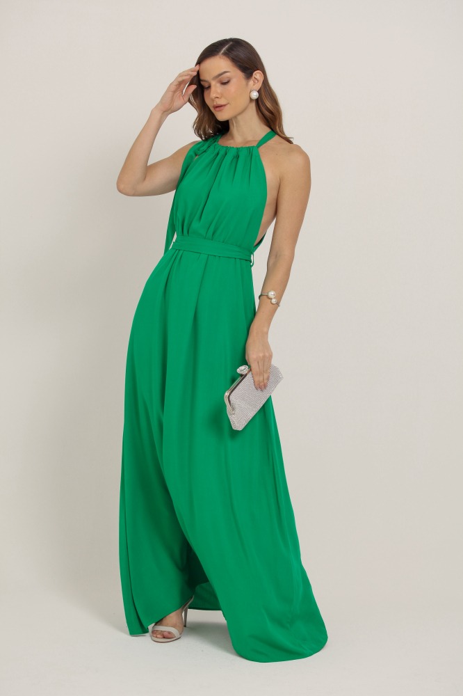 9037271 - Vestido Longo Com Amarração VERDE 