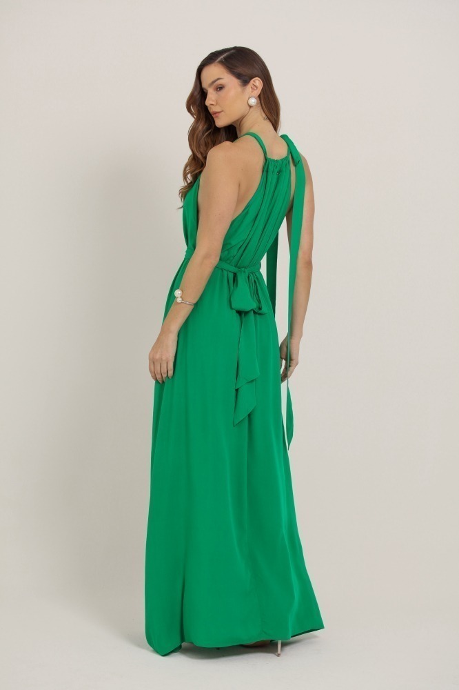 9037271 - Vestido Longo Com Amarração VERDE 