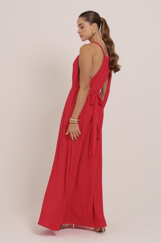 9037271 - Vestido Longo Com Amarração VERMELHO