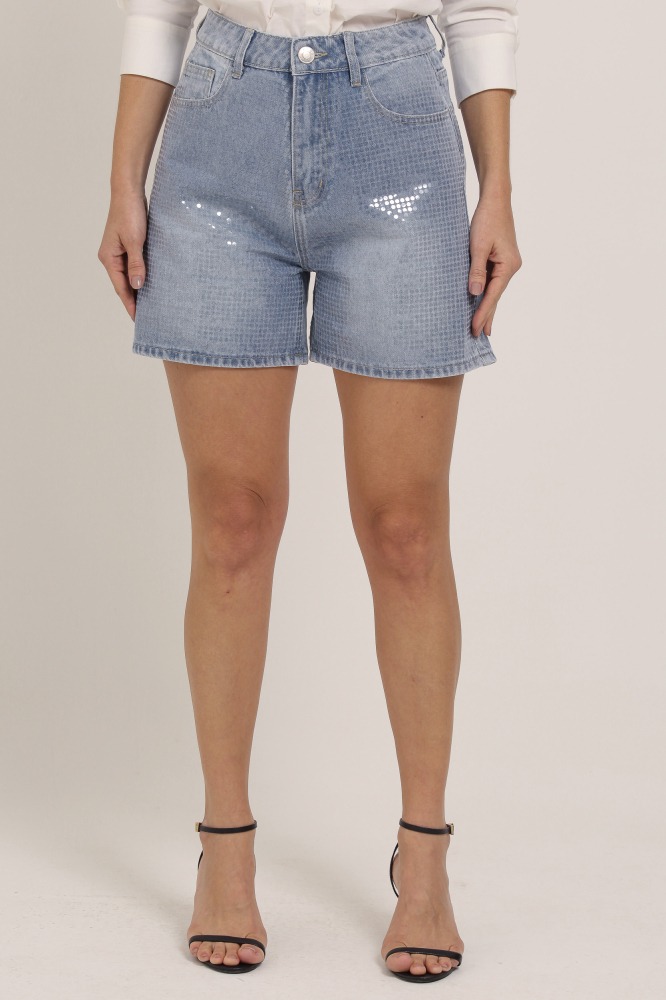 9037276 - Shorts Jeans Com Brilho JEANS 9037276 - Shorts Jeans Com Brilho JEANS