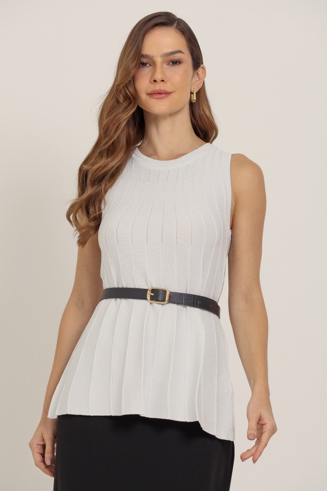 9037299 - Regata Tricô Brilhante OFF-WHITE