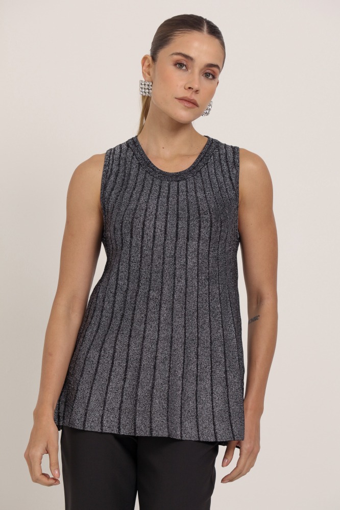 9037299 - Regata Tricô Brilhante PRETO