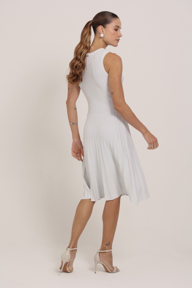9037300 - Vestido Midi Tricô Brilhante OFF-WHITE
