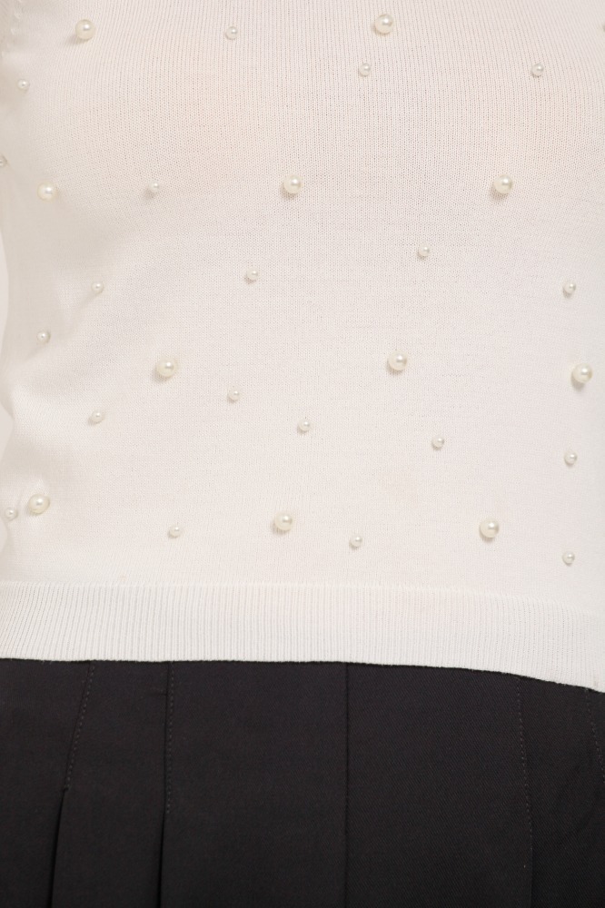 9037301 - Regata Tricô Com Pérolas OFF-WHITE 9037301 - Regata Tricô Com Pérolas OFF-WHITE
