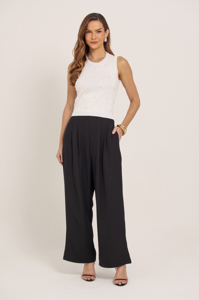 9037301 - Regata Tricô Com Pérolas OFF-WHITE 9037301 - Regata Tricô Com Pérolas OFF-WHITE