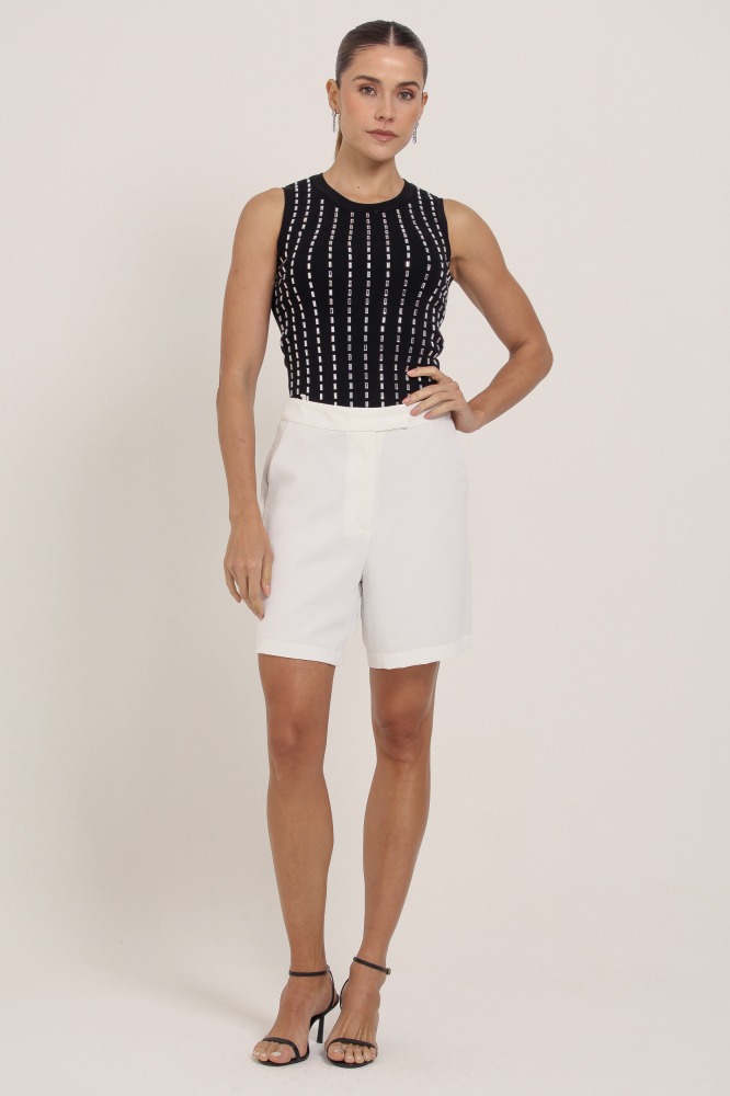 9037304 - Regata Tricô Com Brilho PRETO