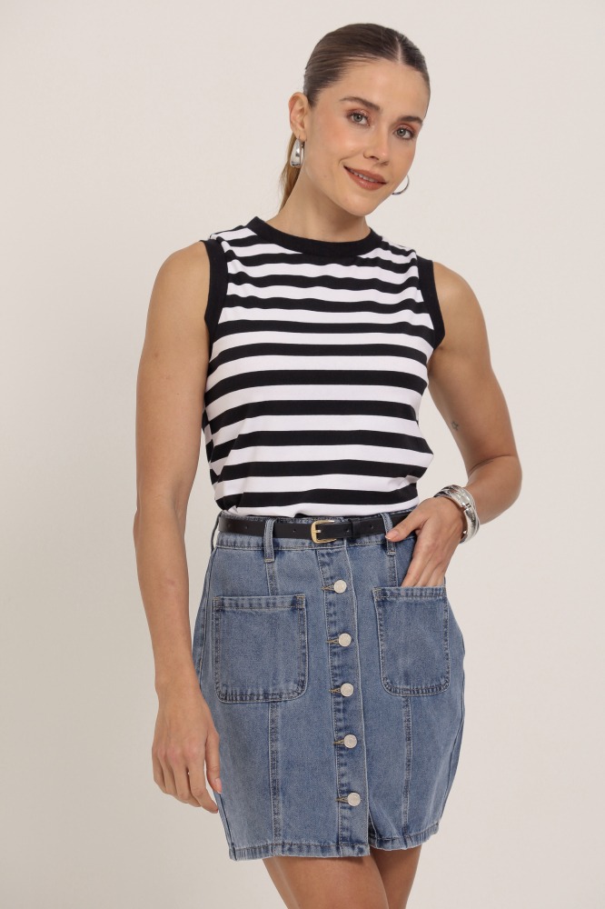 9037314 - Regata Listrada Bicolor  PRETO